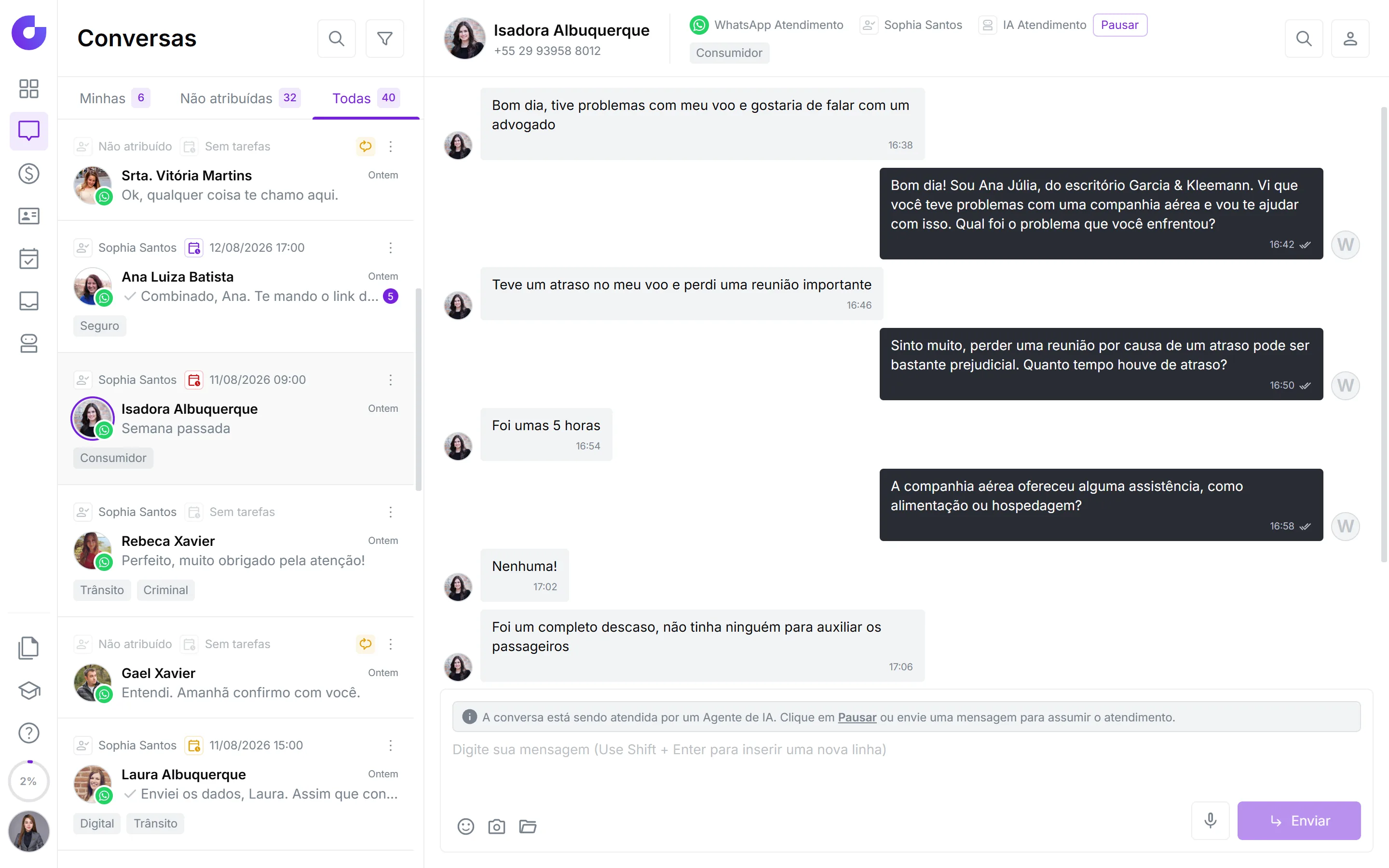 Tela do Causi: Conversas