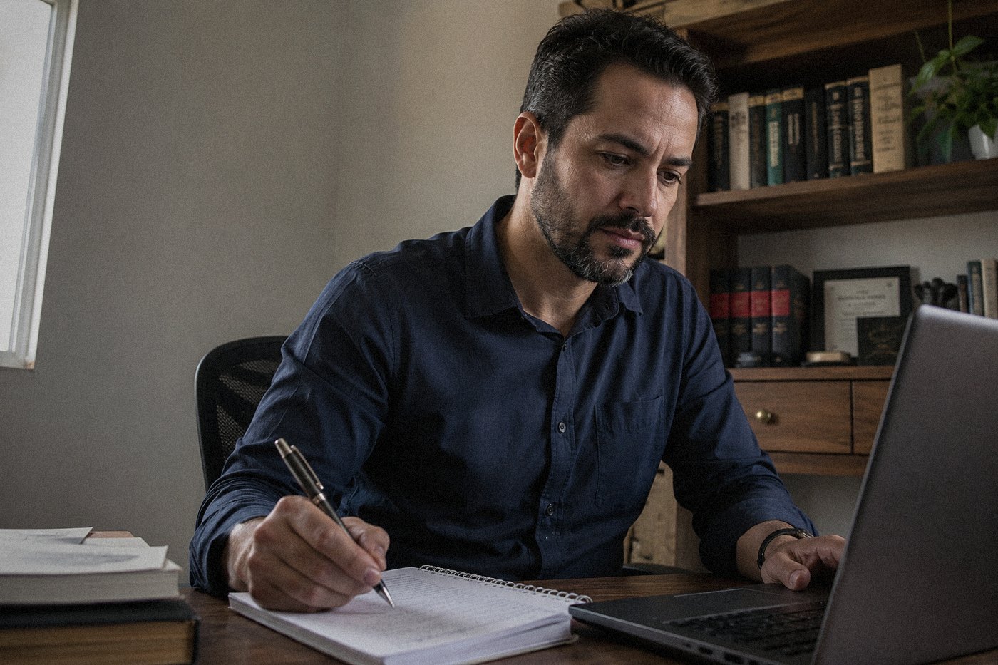 Advogado trabalhando no escritório